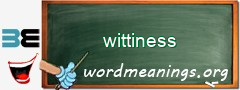 WordMeaning blackboard for wittiness